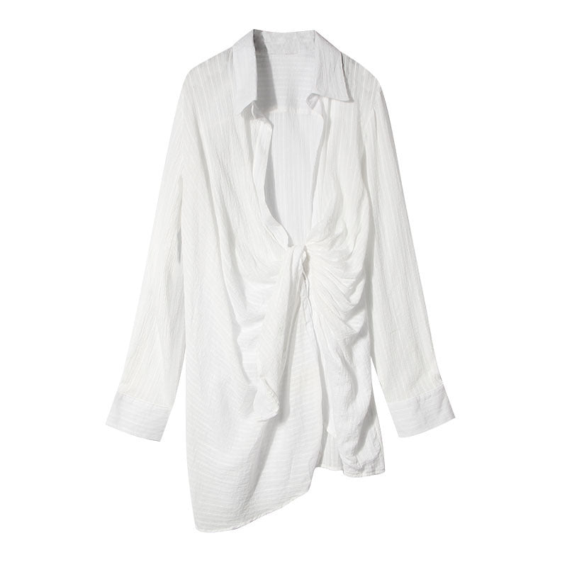 Lynda – Ultra-Thin Women's Sunscreen Shirt with Irregular Design