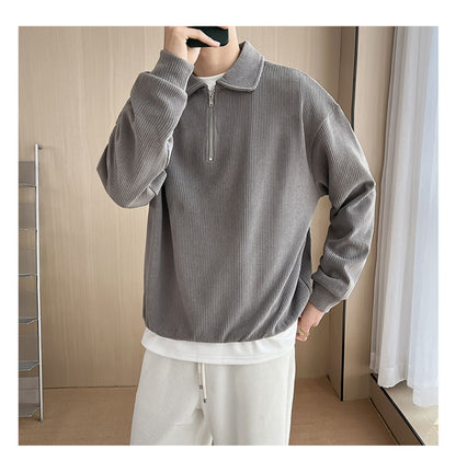 Victor – Men's Striped Polo Collar Sweater