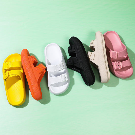 Susan – Soft Platform Double Buckle Slippers