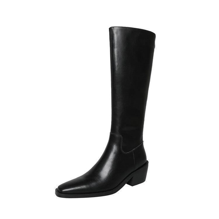Charlotte – British Style Vegan Leather High Leg Boots