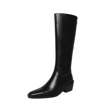 Charlotte – British Style Vegan Leather High Leg Boots