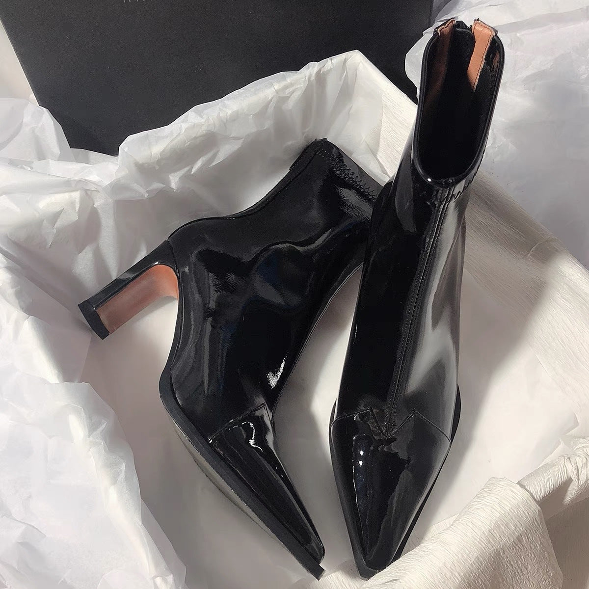 Lydia – Retro Patchwork Ankle Boots