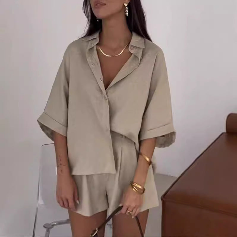 Nicole – Casual Polo Collar Two-Piece Set