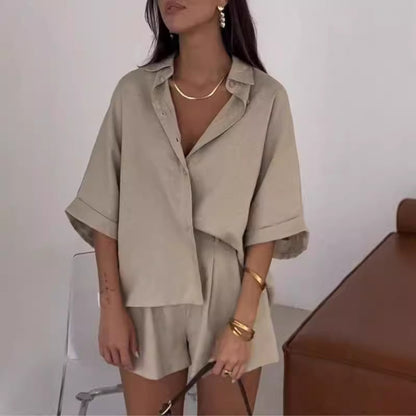 Nicole – Casual Polo Collar Two-Piece Set
