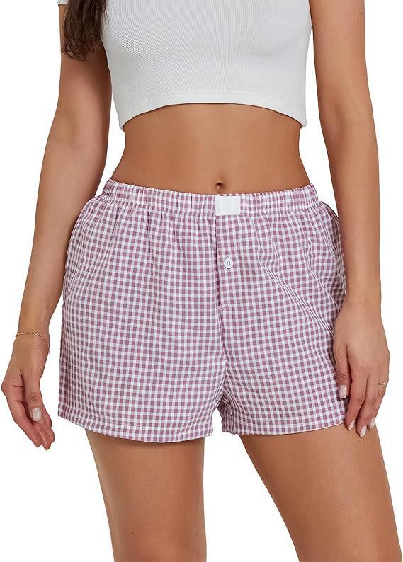 Michelle – Casual Plaid Beach Shorts