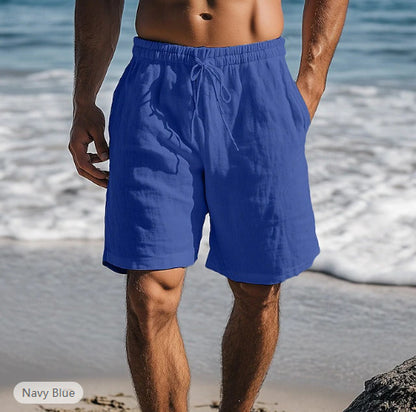 Steve – Cotton Linen Shorts with Drawstring Elastic Waist