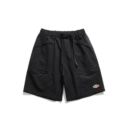 James – Vintage Zipper Workwear Shorts with Pockets