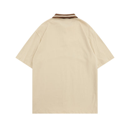 Rick – Short-Sleeved Polo Shirt with Letter Pattern
