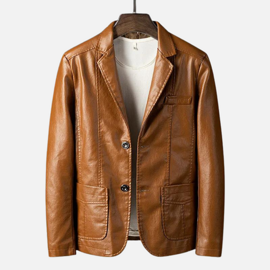 Stanley – Vegan Leather Jacket with Two Buttons