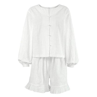 Abigail – Cotton Two-piece Set with Lantern Sleeves