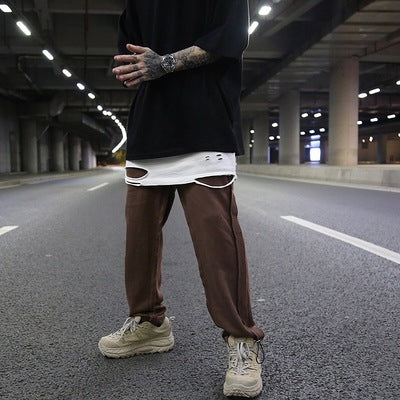 Dale – Pure Color Beam Pants with Reverse Stitching