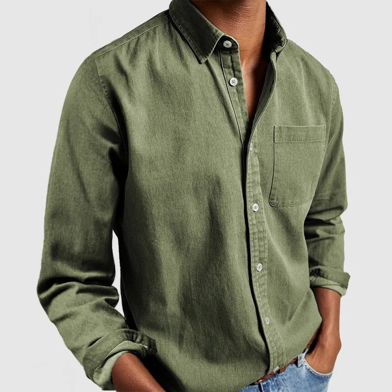 Clive – Men's Long Sleeve Cardigan Shirt