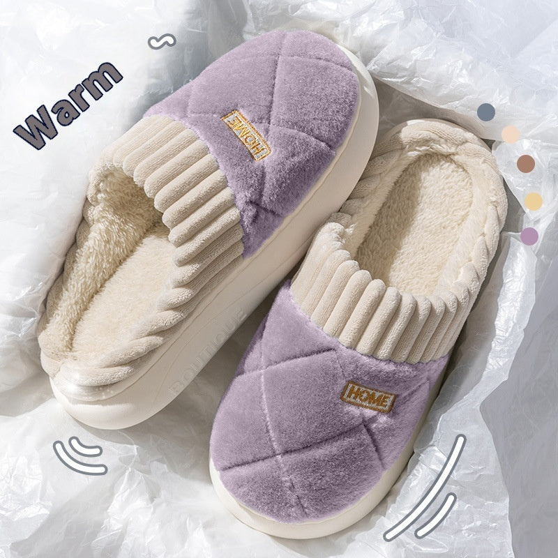 Victoria – Rhombic Stitch Plush Slippers