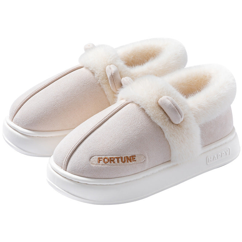 Eric – Warm Indoor Cotton Slippers with Thick Non-Slip Soles