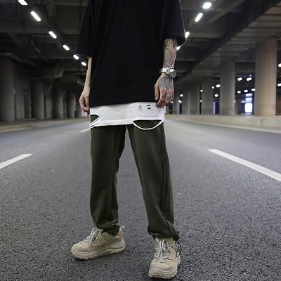 Dale – Pure Color Beam Pants with Reverse Stitching