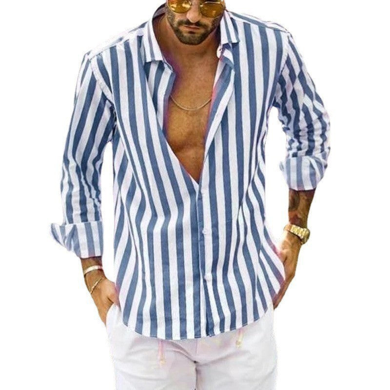 Steven – Striped Polo Collar Shirt