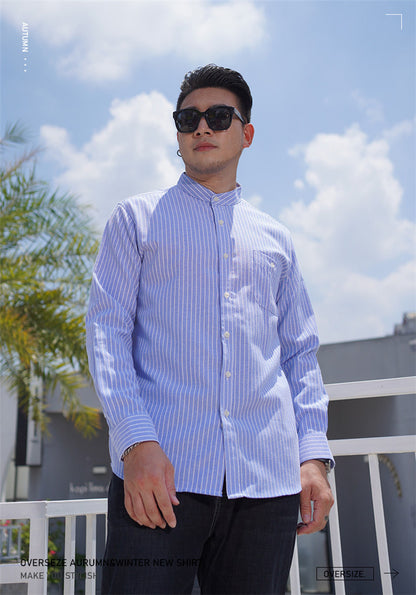 Francis – Casual Striped Stand Collar Shirt