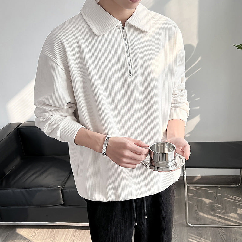 Victor – Men's Striped Polo Collar Sweater