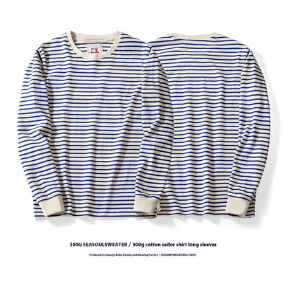 Allan – Classic Striped Cotton Long Sleeve T-Shirt