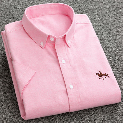 Alan – Men's Short-Sleeved Oxford Cotton Shirt