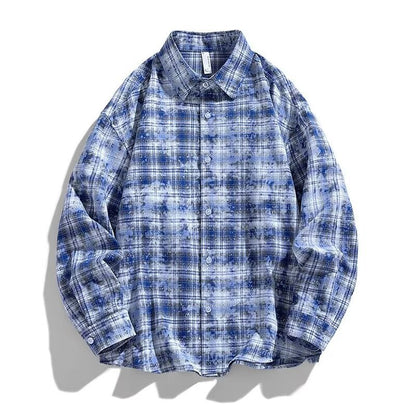 Gabriel – Loose Long Sleeve Shirt with Plaid Pattern