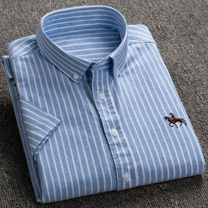 Alan – Men's Short-Sleeved Oxford Cotton Shirt