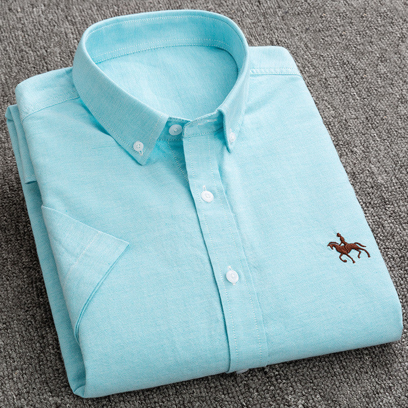 Alan – Men's Short-Sleeved Oxford Cotton Shirt