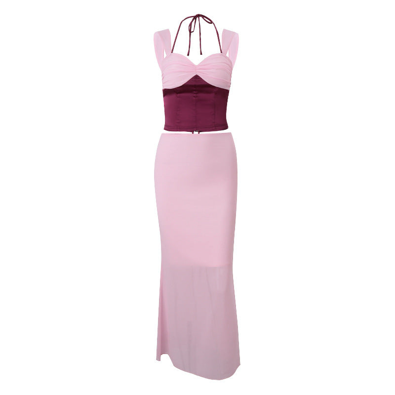 Jenny – Sexy Spaghetti-Strap Crop Top and Slim Skirt Set