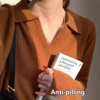 Susan – Retro Knit Polo Sweater