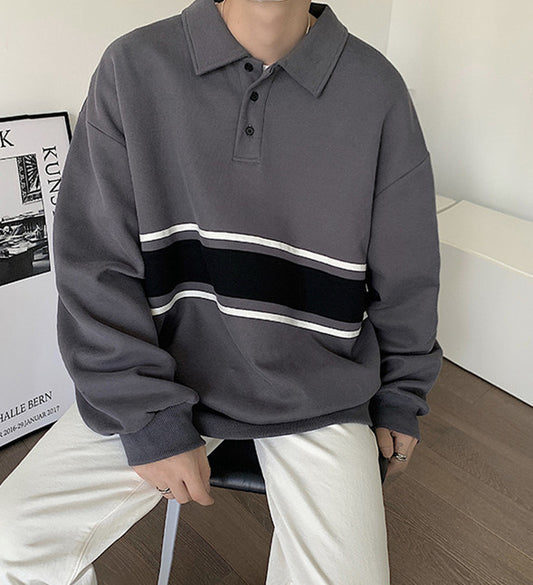 Philip – Loose Men's Polo Hoodie