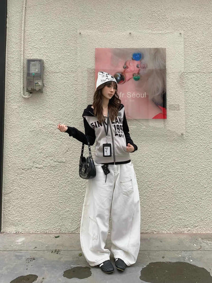 Rachel – Retro Wide-leg Jeans in White