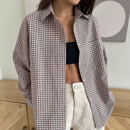 Jacqueline – Plaid Cotton Loose Women's Fashion Shirt