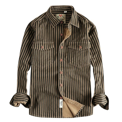 Gordon – Men's Retro Striped Long-Sleeved Shirt