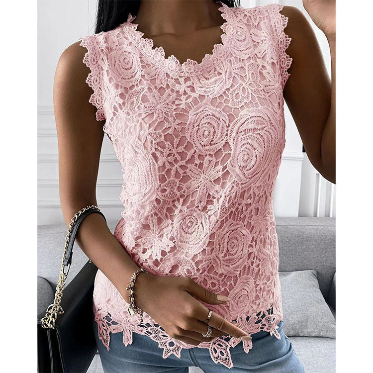 Ruby – Floral Lace Vest