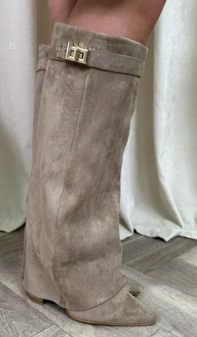 Emily – Mid-Calf Knight Boots with Vegan Leather