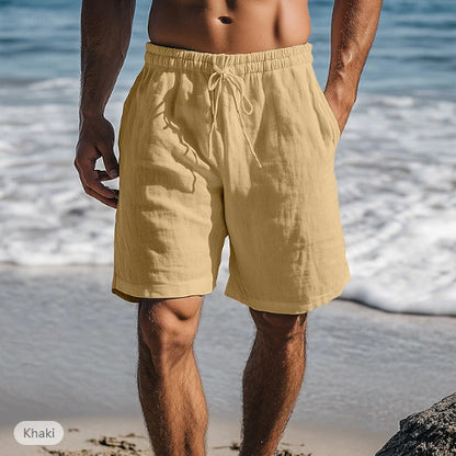 Steve – Cotton Linen Shorts with Drawstring Elastic Waist