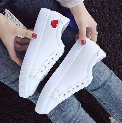 Ruth – Breathable Vegan Leather Heart Flats