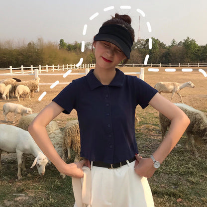 Nicole – Versatile Polo Collar Short Sleeve Shirt