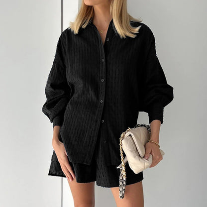 Katy – Jacquard Bubble Sleeve Casual Suit
