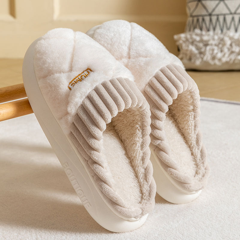 Victoria – Rhombic Stitch Plush Slippers