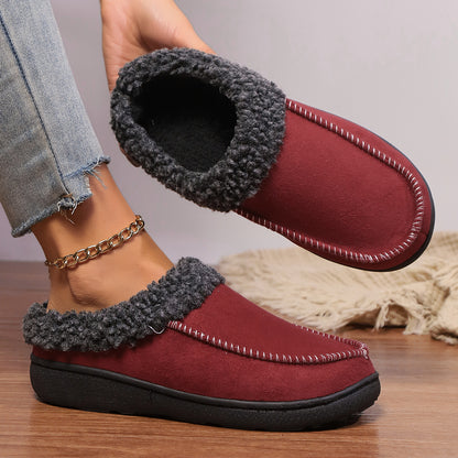 Tara – Cozy Indoor Cotton Slippers with Half-covered Heel