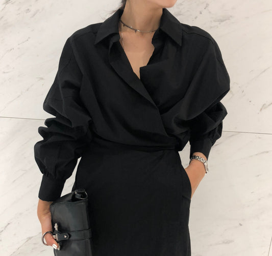 Ruby – Lace-Up V-Neck Tunic Dress