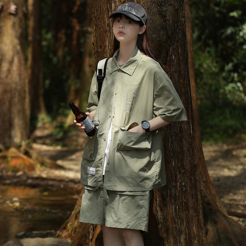 Shannon – Versatile Polo Collar Shirt and Shorts Set