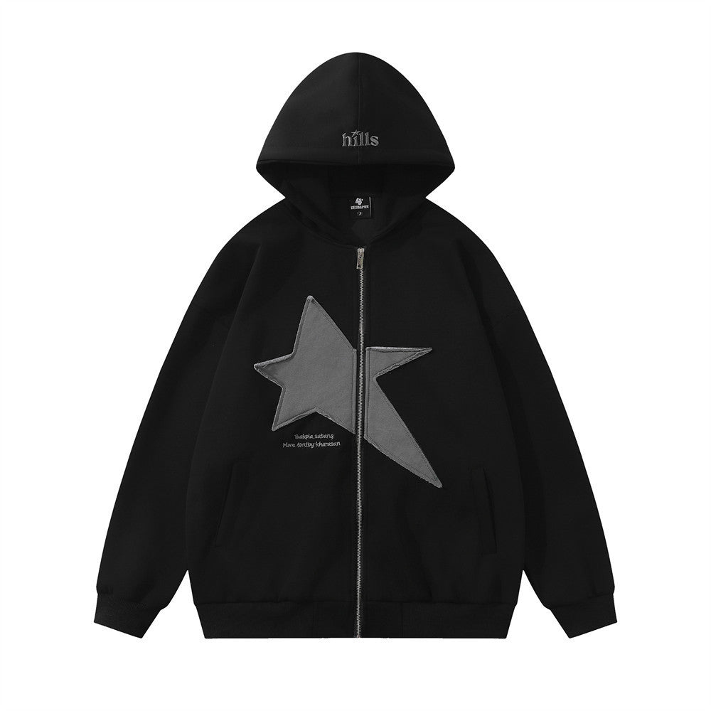 Bernard – Pentagram Embroidery Hooded Cardigan