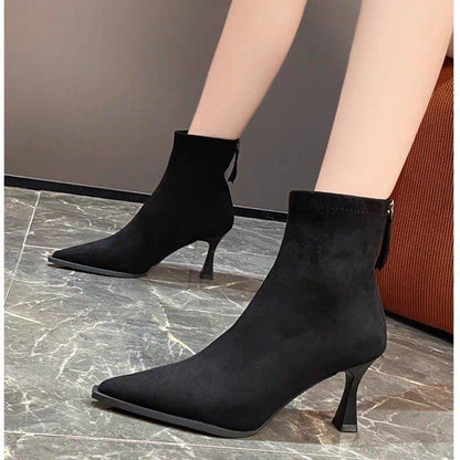 Danielle – Leopard Pointed Toe Stiletto Heel Ankle Boots