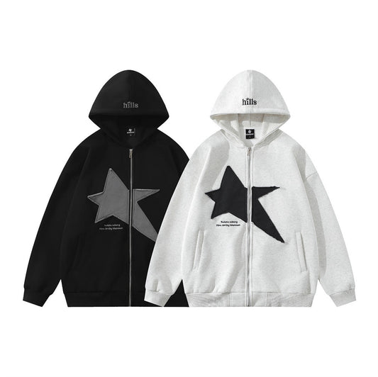 Bernard – Pentagram Embroidery Hooded Cardigan