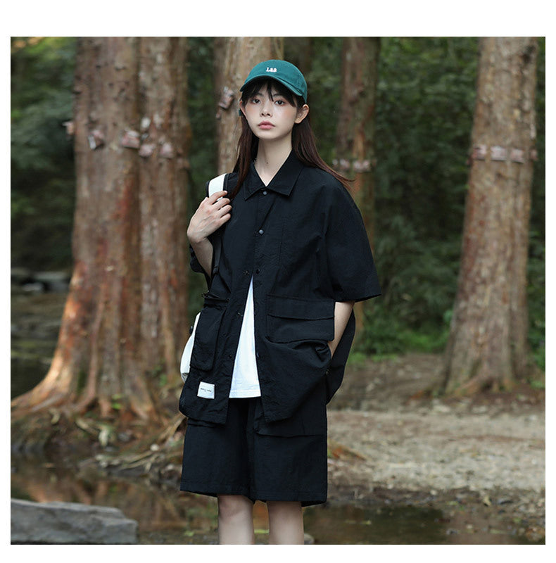 Shannon – Versatile Polo Collar Shirt and Shorts Set