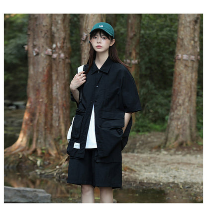 Shannon – Versatile Polo Collar Shirt and Shorts Set