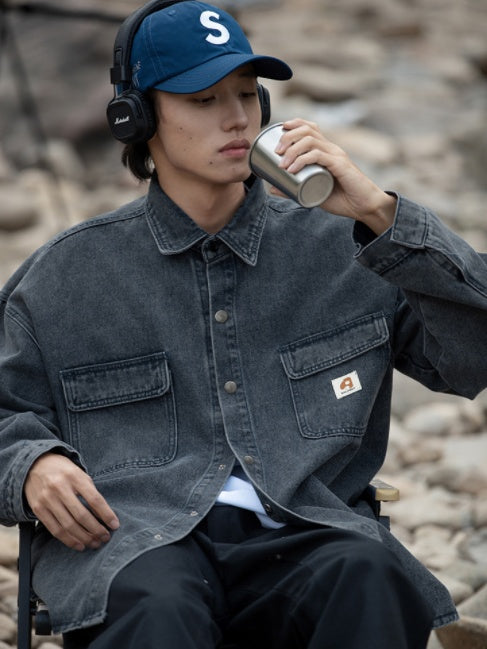 Norman – Washed Retro Long Sleeved Shirt
