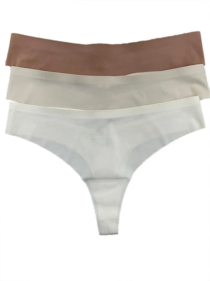 Shirley – Seamless Ice Silk Low-Waist Thong Set